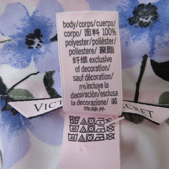 Victoria's Secret Pink Floral Satin Short Sleeve Romper Pajamas XS New Old Stock - Picture 10 of 13